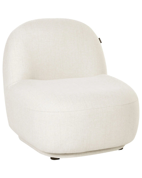 Armchair Off-White Fabric Contemporary Retro Design Low Back Modern Minimalist Beliani