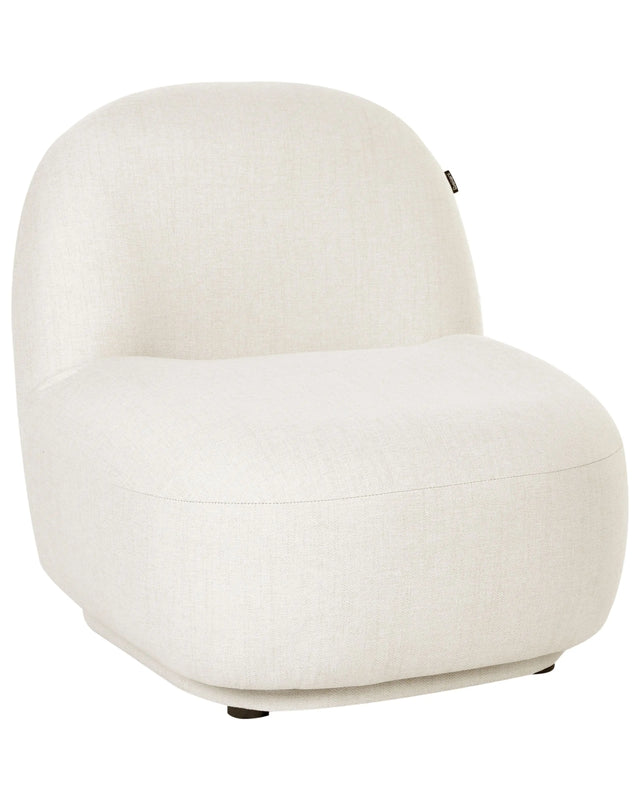 Armchair Off-White Fabric Contemporary Retro Design Low Back Modern Minimalist Beliani