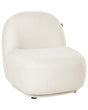 Armchair Off-White Fabric Contemporary Retro Design Low Back Modern Minimalist Beliani