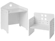 Set of Table and Chair White MDF Chalkboard Montessori Furniture Kids Room Scandinavian Beliani