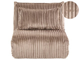 Sofa Bed Light Brown Corduroy Upholstery 1 Seater with Additional Cushion Sleeper Function Adjustable Backrest Armless for Kids and Adults Beliani