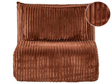 Sofa Bed Golden Brown Corduroy Upholstery 1 Seater with Additional Cushion Sleeper Function Adjustable Backrest Armless for Kids and Adults Beliani