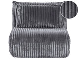 Sofa Bed Grey Corduroy Upholstery 1 Seater with Additional Cushion Sleeper Function Adjustable Backrest Armless for Kids and Adults Beliani
