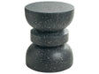 Accent Side Table Black with Terrazzo Effect Magnesium Oxide Fiberglass  37 cm Round Top Hourglass Shape UV Rust Water Wind Resistant Modern Living Room Beliani