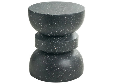 Accent Side Table Black with Terrazzo Effect Magnesium Oxide Fiberglass  37 cm Round Top Hourglass Shape UV Rust Water Wind Resistant Modern Living Room Beliani