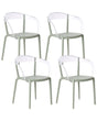 Set of 4 Garden Chairs Light Green Synthetic Material Plastic Indoor Outdoor Garden with Armrests Dining Room Modern Minimalist Style Beliani