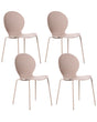 Set of 4 Garden Chairs Beige Synthetic Material Plastic Indoor Outdoor Garden Dining Room Modern Style Beliani