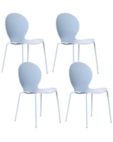 Set of 4 Garden Chairs Light Blue Synthetic Material Plastic Indoor Outdoor Garden Dining Room Modern Style Beliani