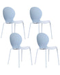 Set of 4 Garden Chairs Light Blue Synthetic Material Plastic Indoor Outdoor Garden Dining Room Modern Style Beliani