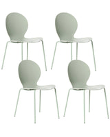 Set of 4 Garden Chairs Light Green Synthetic Material Plastic Indoor Outdoor Garden Dining Room Modern Style Beliani