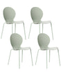Set of 4 Garden Chairs Light Green Synthetic Material Plastic Indoor Outdoor Garden Dining Room Modern Style Beliani