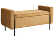 Storage Bench Mustard Fabric Upholstery Water-Repellent Metal Legs Lift Up Top Beliani