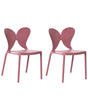 Set of 2 Garden Chairs Pink Synthetic Material Plastic Indoor Outdoor Garden Butterfly Backrest Dining Room Modern Minimalist Style Beliani
