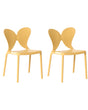 Set of 2 Garden Chairs Yellow Synthetic Material Plastic Indoor Outdoor Garden Butterfly Backrest Dining Room Modern Minimalist Style Beliani