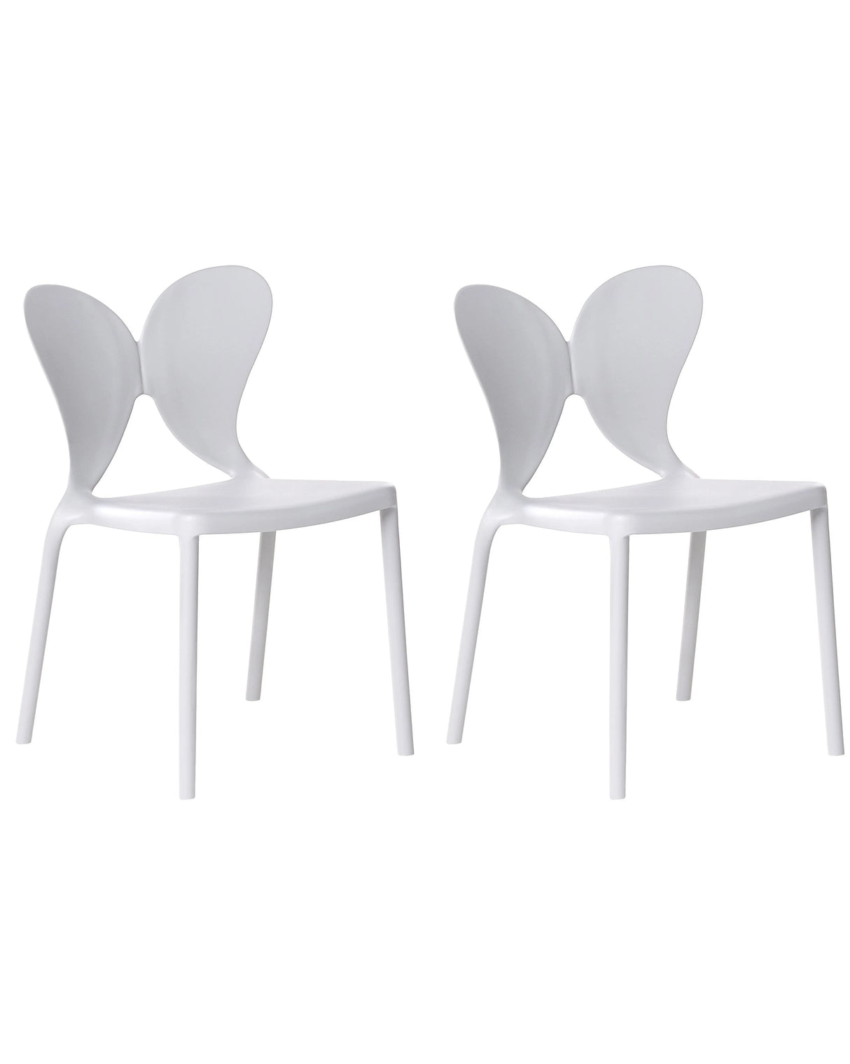 Set of 2 Garden Chairs Light Grey Synthetic Material Plastic Indoor Outdoor Garden Butterfly Backrest Dining Room Modern Minimalist Style Beliani