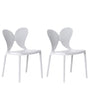 Set of 2 Garden Chairs Light Grey Synthetic Material Plastic Indoor Outdoor Garden Butterfly Backrest Dining Room Modern Minimalist Style Beliani