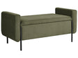 Storage Bench Green Fabric Upholstery Water-Repellent Metal Legs Lift Up Top Beliani