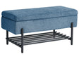 Storage Bench Blue Fabric Upholstery Water-Repellent Metal Legs Lift Up Top Beliani