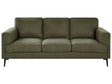 3 Seater Sofa Green Fabric Upholstery Iron Legs Minimalistic Mid Cenutry Modern Style Beliani