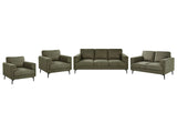 Living Room Set Green Fabric Upholstery Iron Legs 2 Seater 3 Seater 2 Armchairs Minimalistic Mid Cenutry Modern Style Beliani