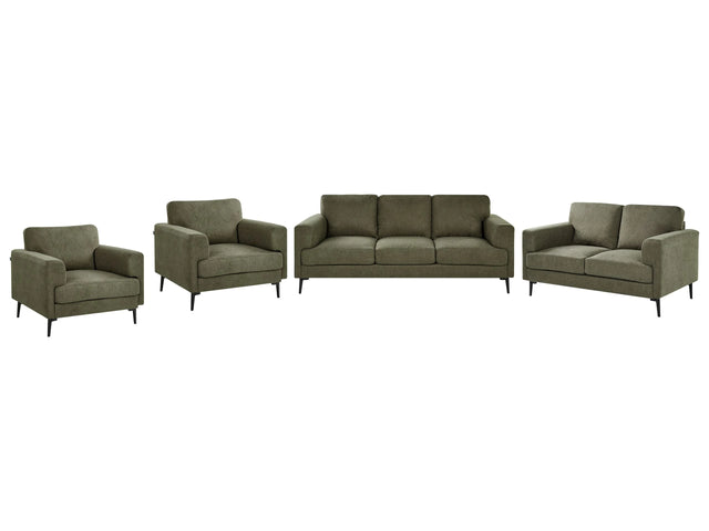 Living Room Set Green Fabric Upholstery Iron Legs 2 Seater 3 Seater 2 Armchairs Minimalistic Mid Cenutry Modern Style Beliani