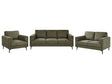 Living Room Set Green Fabric Upholstery Iron Legs 2 Seater 3 Seater Armchair Minimalistic Mid Cenutry Modern Style Beliani