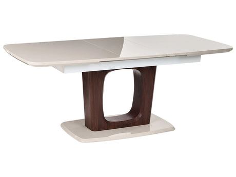 Dining Table Light Beige MDF Top 160/200 x 90 cm Extendable Rectangular Modern Dining Room Kitchen Beliani