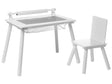 Set of Kids Table and Chair White MDF Pine Wood Legs Additional Roll of Paper Cover Scandinavian Style Beliani