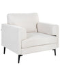 Armchair Light Beige Fabric Upholstery Iron Legs Minimalistic Mid Cenutry Modern Style Beliani