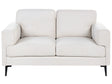 2 Seater Sofa Light Beige Fabric Upholstery Iron Legs Minimalistic Mid Cenutry Modern Style Beliani