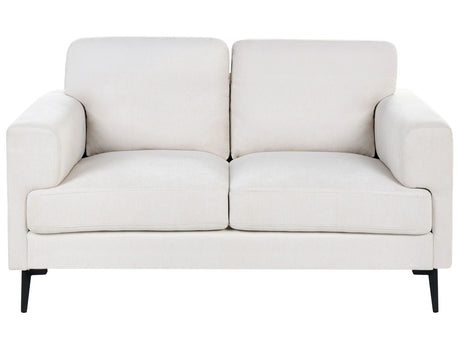 2 Seater Sofa Light Beige Fabric Upholstery Iron Legs Minimalistic Mid Cenutry Modern Style Beliani