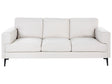 3 Seater Sofa Light Beige Fabric Upholstery Iron Legs Minimalistic Mid Cenutry Modern Style Beliani
