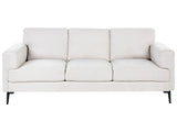 3 Seater Sofa Light Beige Fabric Upholstery Iron Legs Minimalistic Mid Cenutry Modern Style Beliani