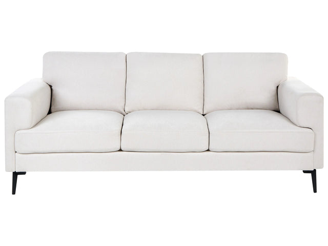 3 Seater Sofa Light Beige Fabric Upholstery Iron Legs Minimalistic Mid Cenutry Modern Style Beliani