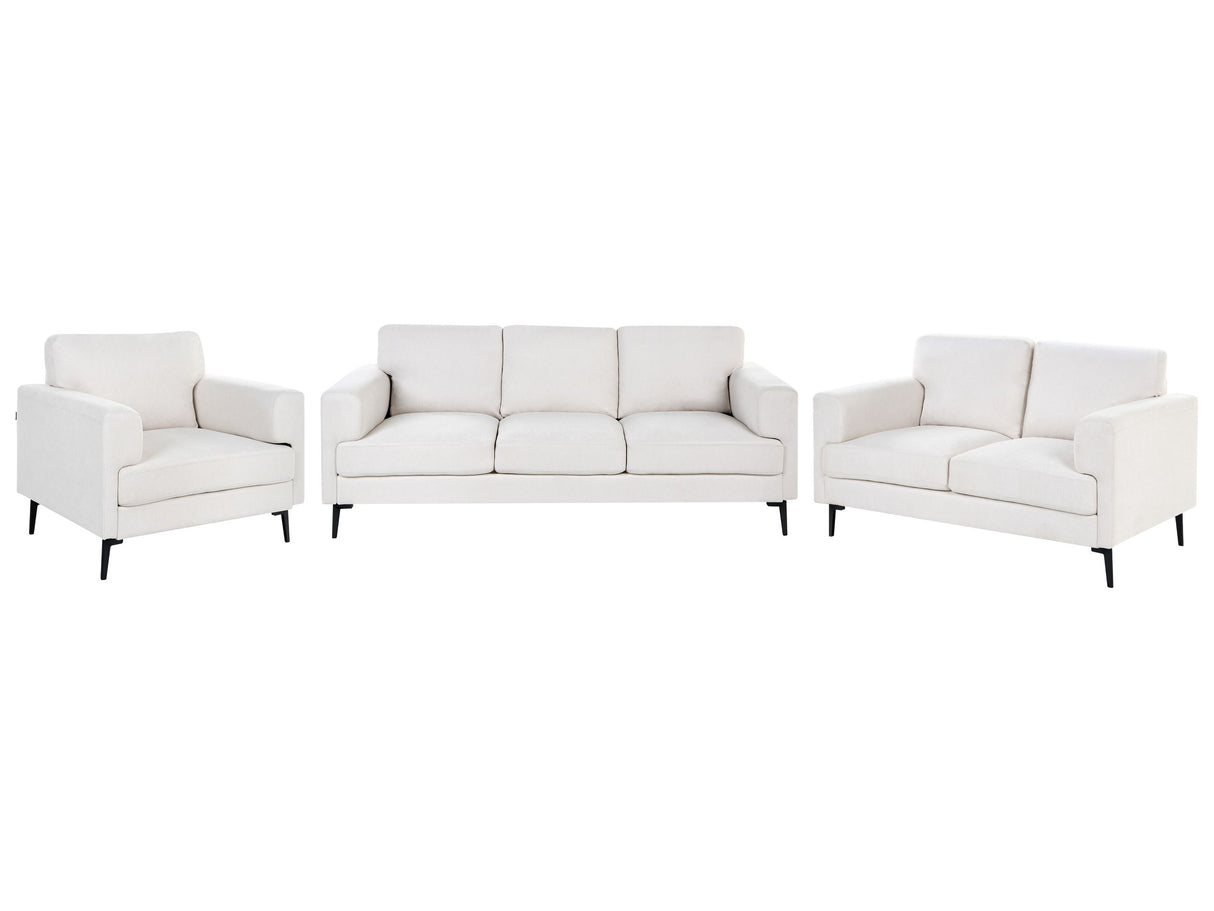 Living Room Set Light Beige Fabric Upholstery Iron Legs 2 Seater 3 Seater Armchair Minimalistic Mid Cenutry Modern Style Beliani
