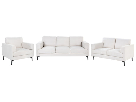 Living Room Set Light Beige Fabric Upholstery Iron Legs 2 Seater 3 Seater Armchair Minimalistic Mid Cenutry Modern Style Beliani