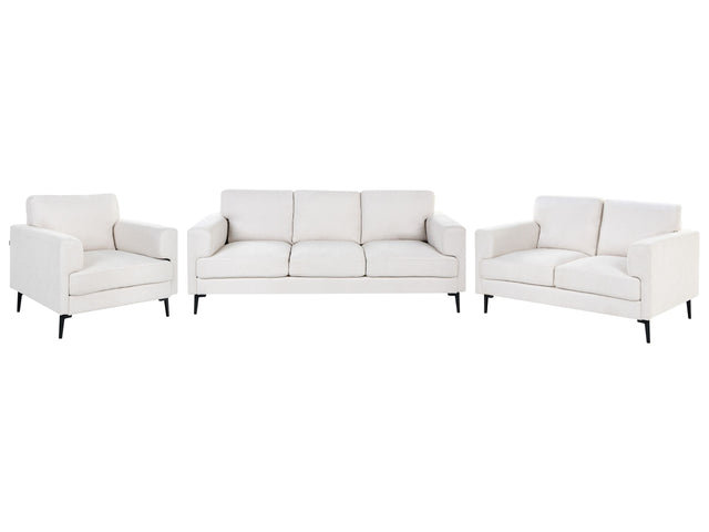 Living Room Set Light Beige Fabric Upholstery Iron Legs 2 Seater 3 Seater Armchair Minimalistic Mid Cenutry Modern Style Beliani