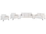 Living Room Set Light Beige Fabric Upholstery Iron Legs 2 Seater 3 Seater 2 Armchairs Minimalistic Mid Cenutry Modern Style Beliani