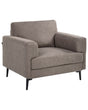 Armchair Brown Fabric Upholstery Iron Legs Minimalistic Mid Cenutry Modern Style Beliani