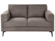 2 Seater Sofa Brown Fabric Upholstery Iron Legs Minimalistic Mid Cenutry Modern Style Beliani