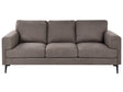 3 Seater Sofa Brown Fabric Upholstery Iron Legs Minimalistic Mid Cenutry Modern Style Beliani