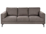 3 Seater Sofa Brown Fabric Upholstery Iron Legs Minimalistic Mid Cenutry Modern Style Beliani