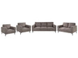Living Room Set Brown Fabric Upholstery Iron Legs 2 Seater 3 Seater 2 Armchairs Minimalistic Mid Cenutry Modern Style Beliani