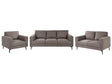 Living Room Set Brown Fabric Upholstery Iron Legs 2 Seater 3 Seater Armchair Minimalistic Mid Cenutry Modern Style Beliani
