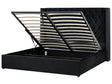 Bed Frame with Storage Black Velvet Upholstered 6ft EU Super King Size High Headboard Beliani