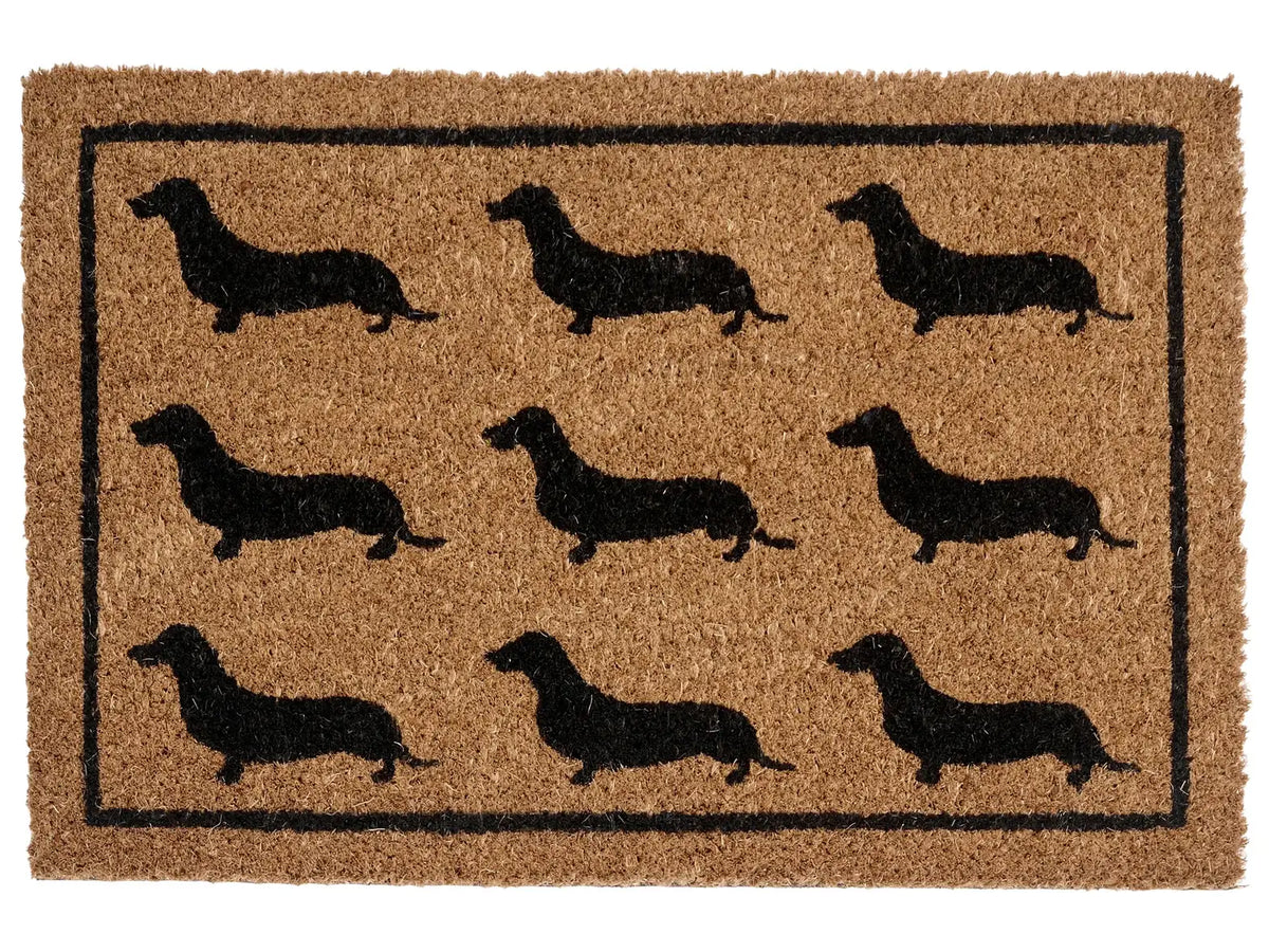 Doormat Natural Coir PVC Backing Anti-Slip 40 x 60 cm Dog Print Modern Indoor Decoration Beliani