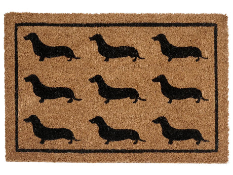 Doormat Natural Coir PVC Backing Anti-Slip 40 x 60 cm Dog Print Modern Indoor Decoration Beliani