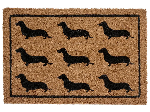 Doormat Natural Coir PVC Backing Anti-Slip 40 x 60 cm Dog Print Modern Indoor Decoration Beliani