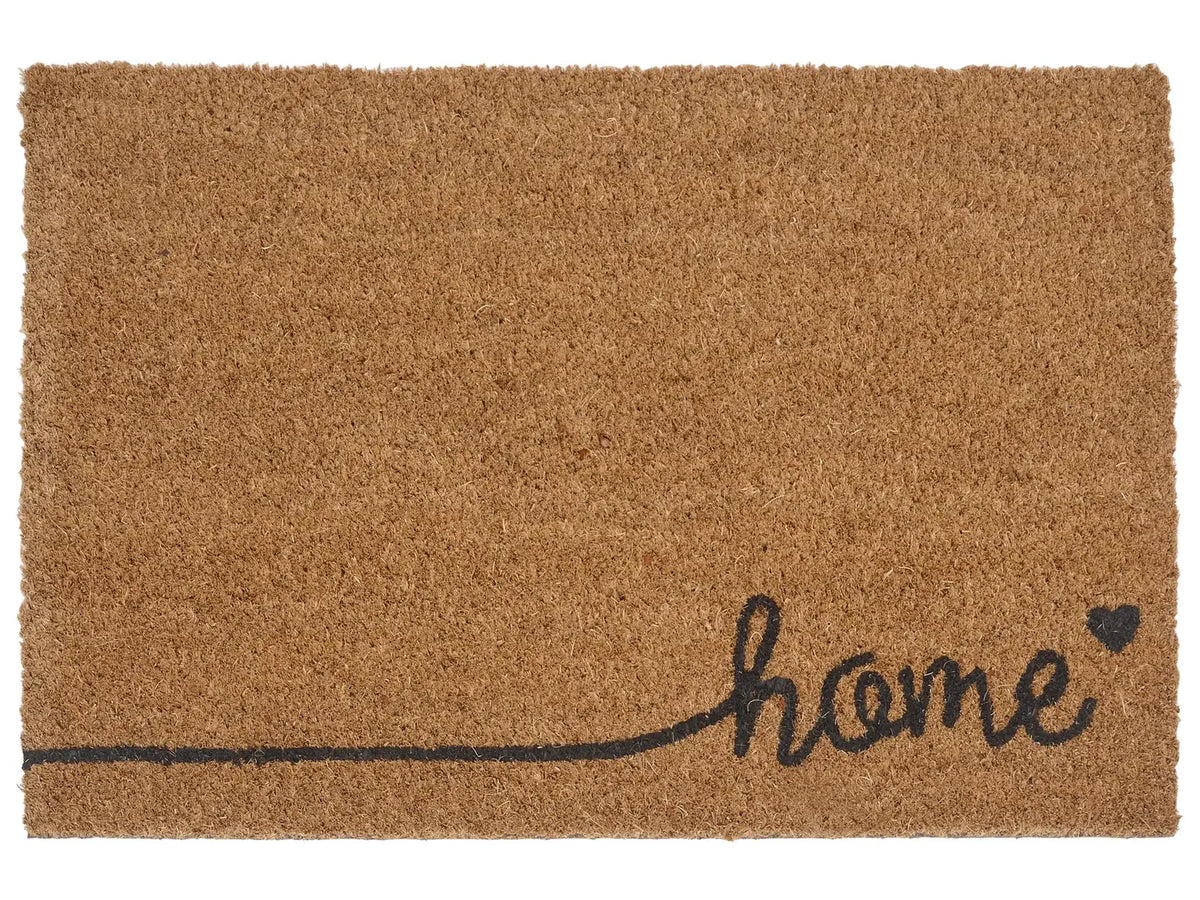 Doormat Natural Coir PVC Backing Anti-Slip 40 x 60 cm Home Text Motif Modern Indoor Decoration Beliani