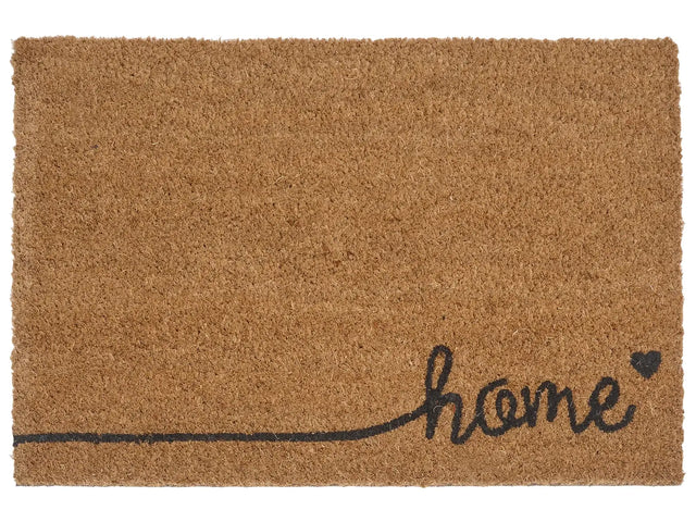 Doormat Natural Coir PVC Backing Anti-Slip 40 x 60 cm Home Text Motif Modern Indoor Decoration Beliani